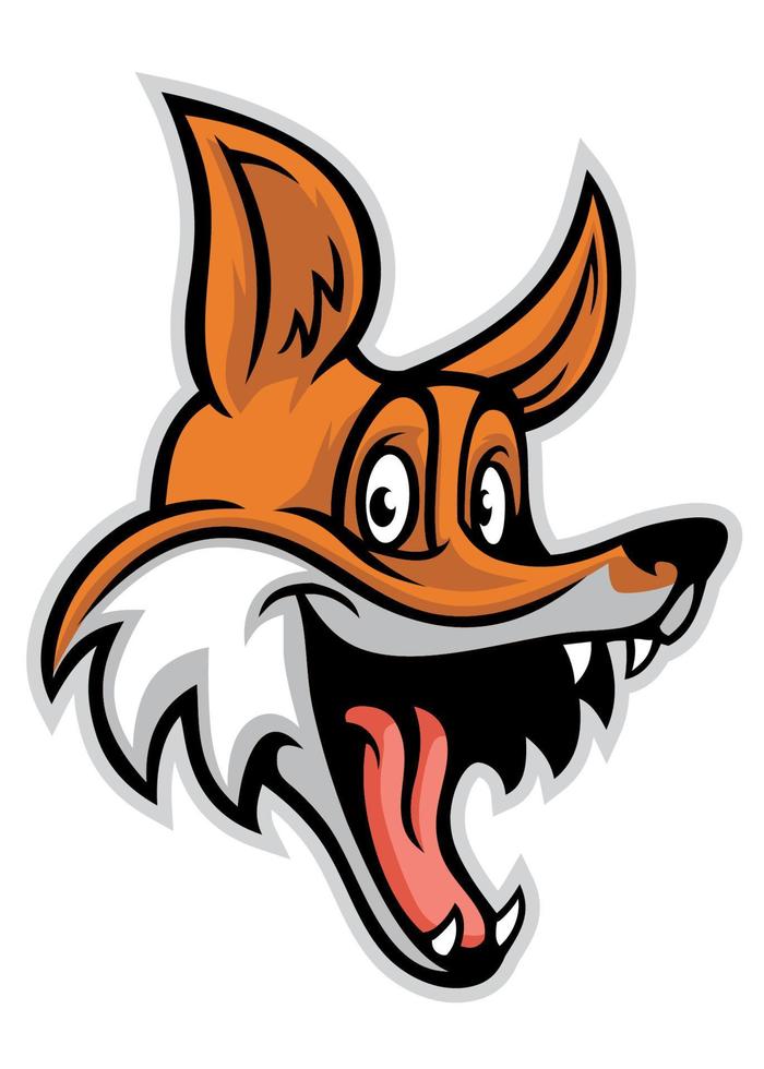 smiling cheerful fox cartoon style vector