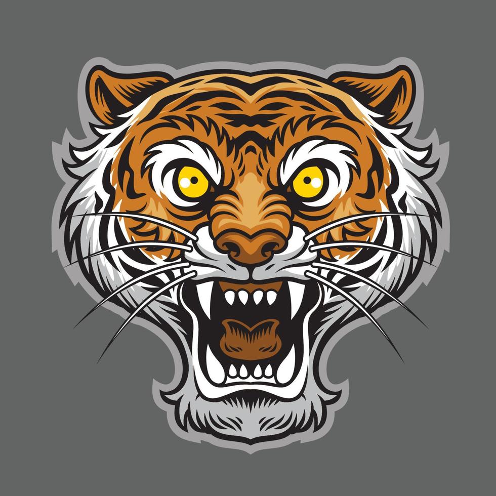 roaring tiger in classic tattoo style vector