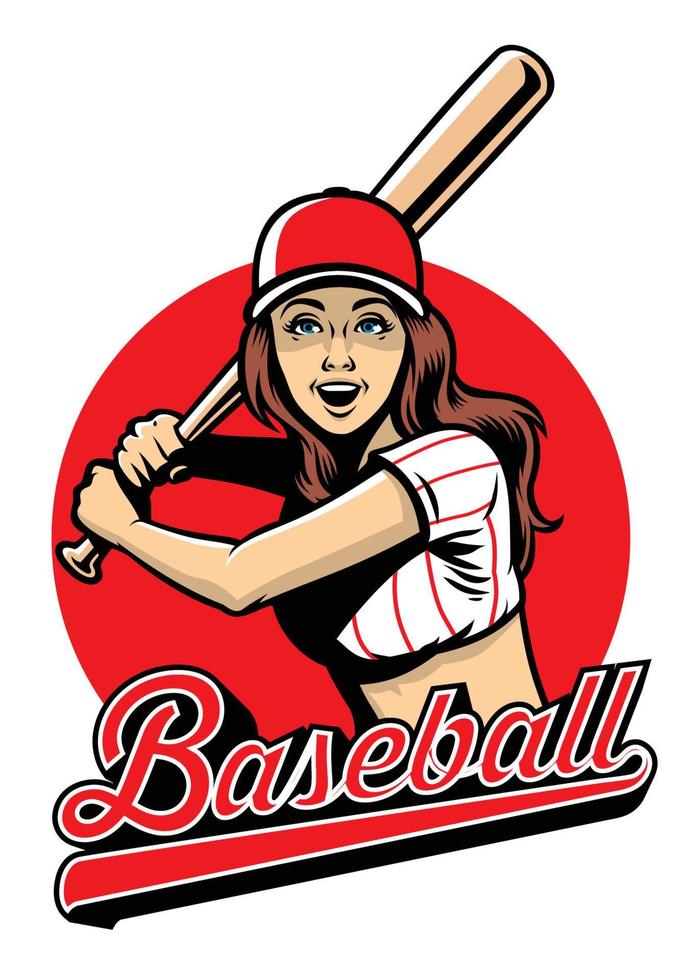 sexy béisbol jugador niña vector