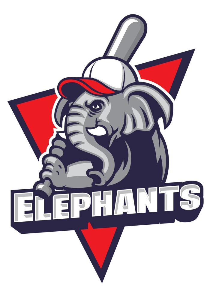 elephant baseball mascot vector