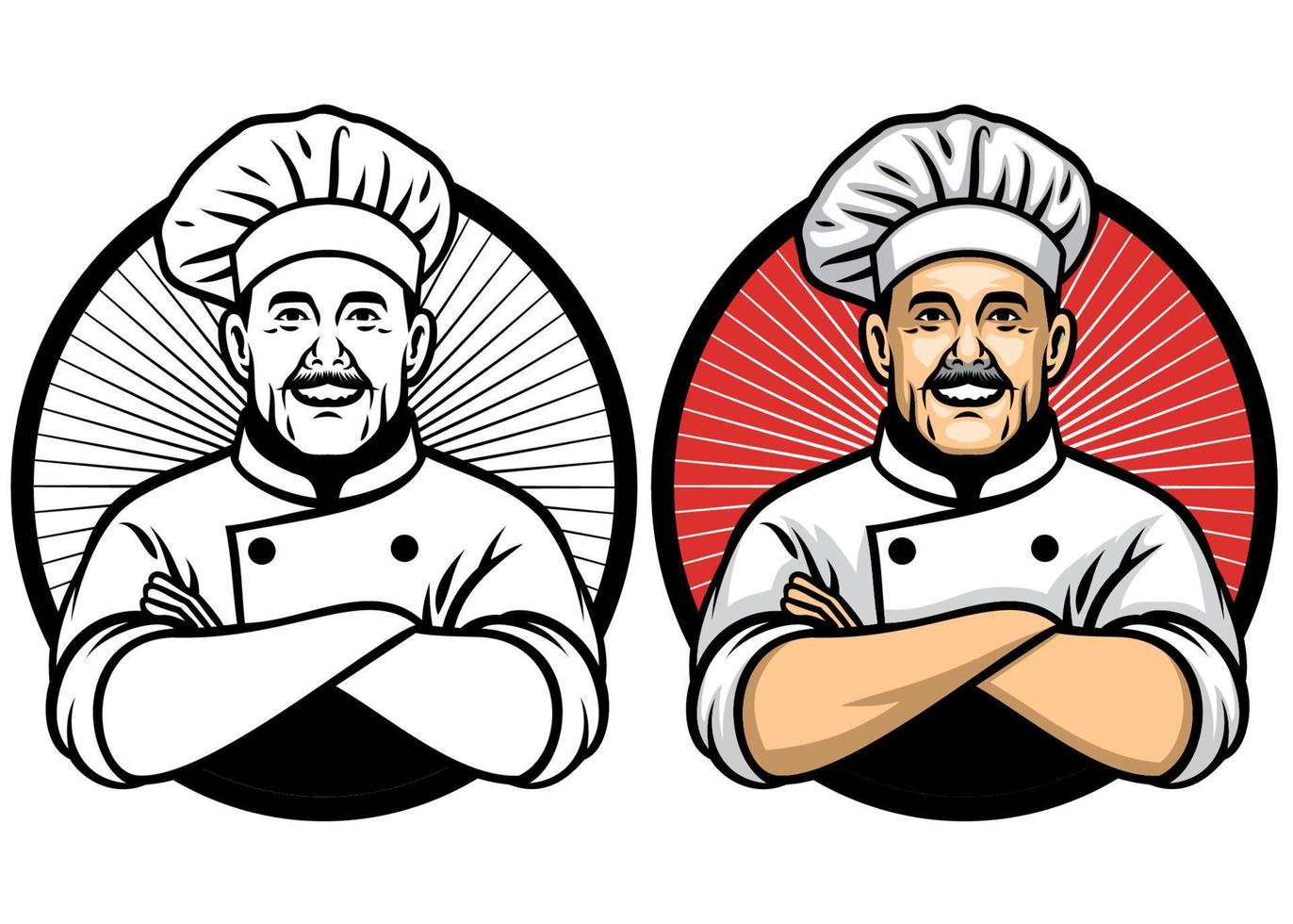 chef crossing arm pose vector