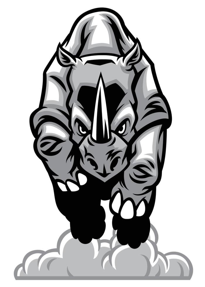 charging rhino sport logo style vector