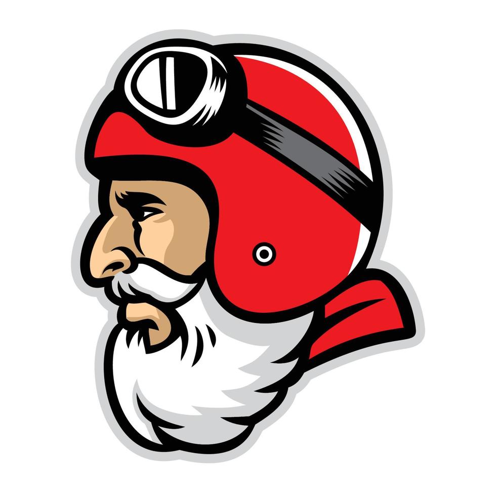 bearded rider mascot head vector
