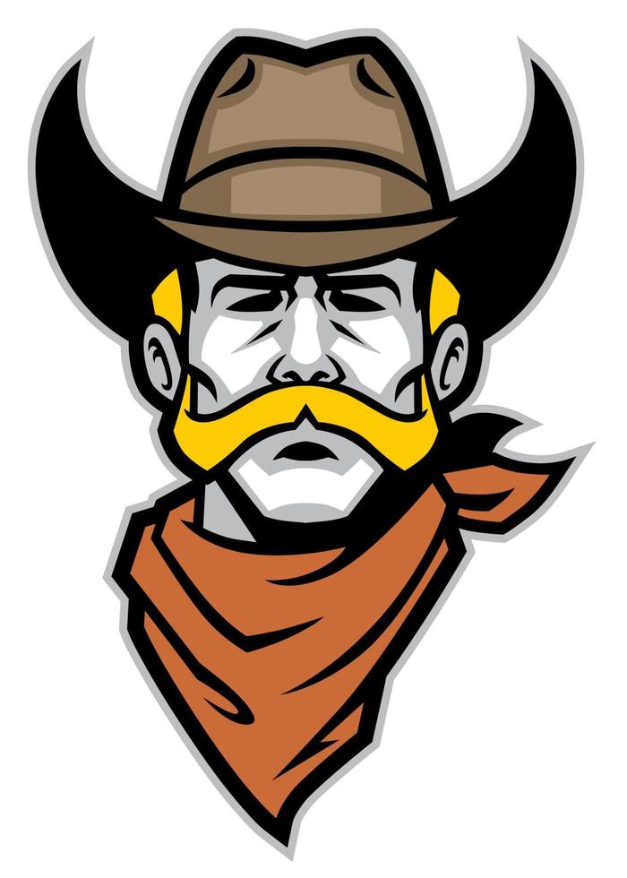 cowboy head mascot vector