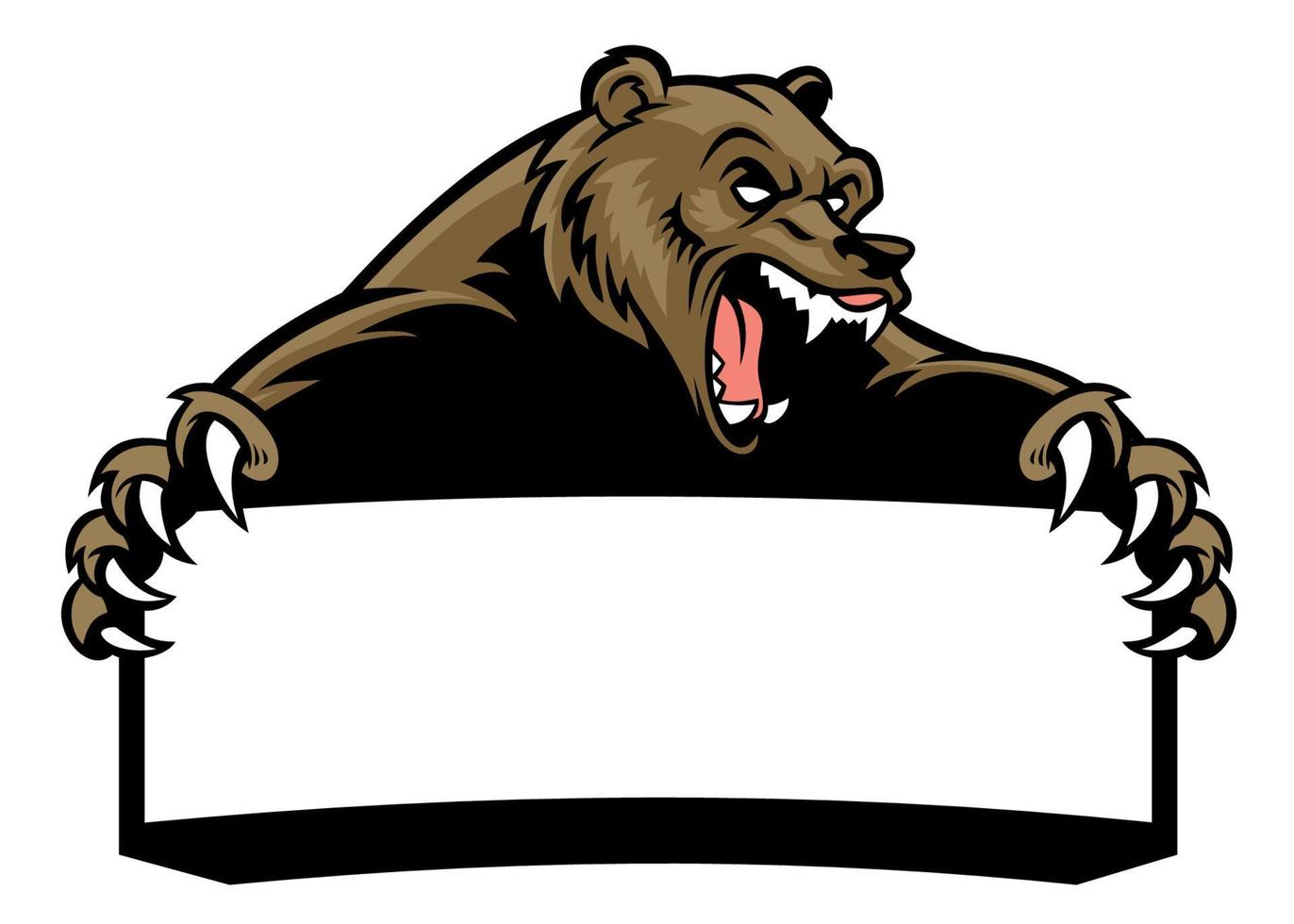 grizzly bear hold the blank sign vector