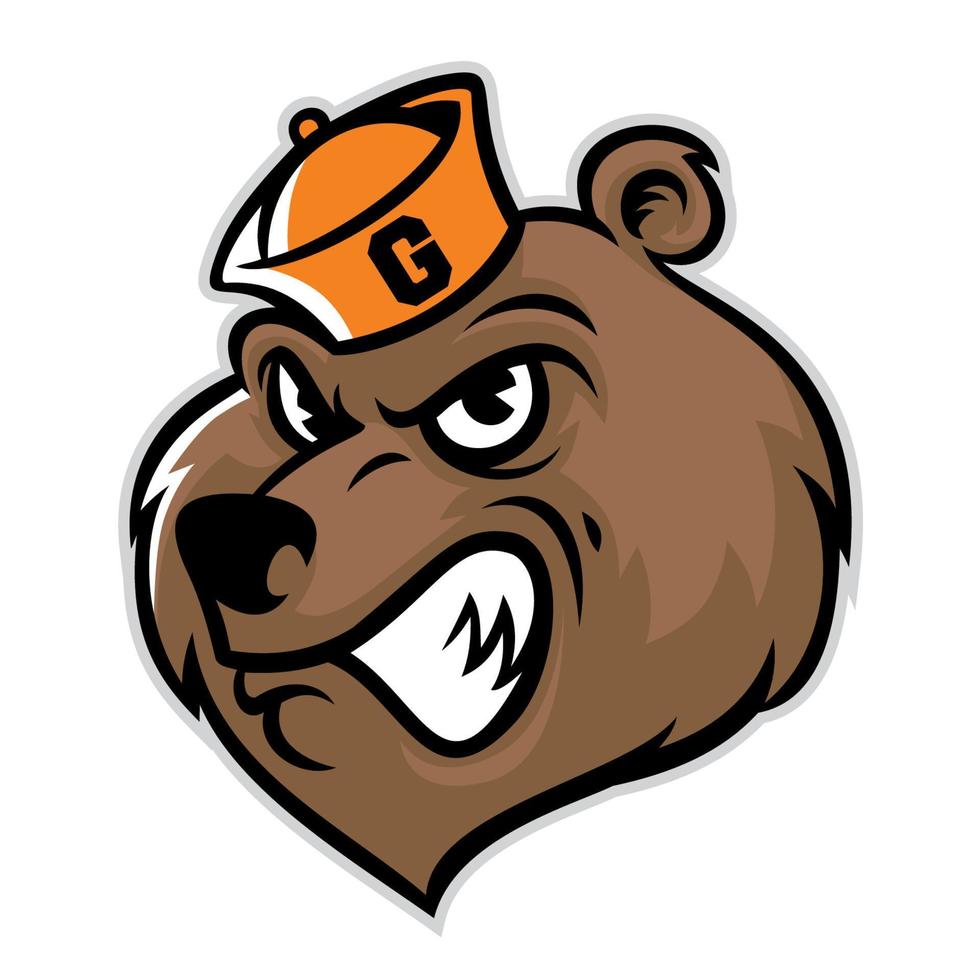 grizzly bear head mascot vector