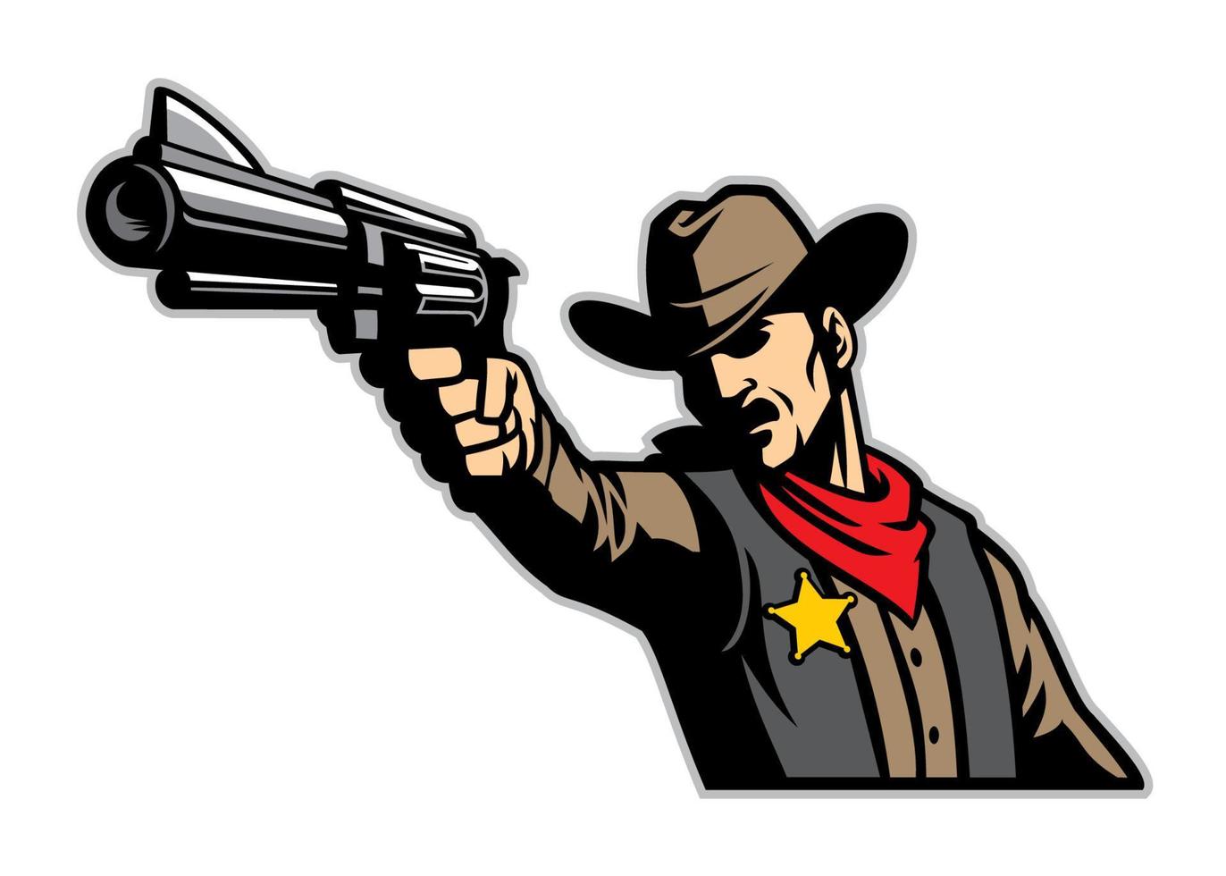 cowboy aiming the gun 20630493 Vector Art at Vecteezy
