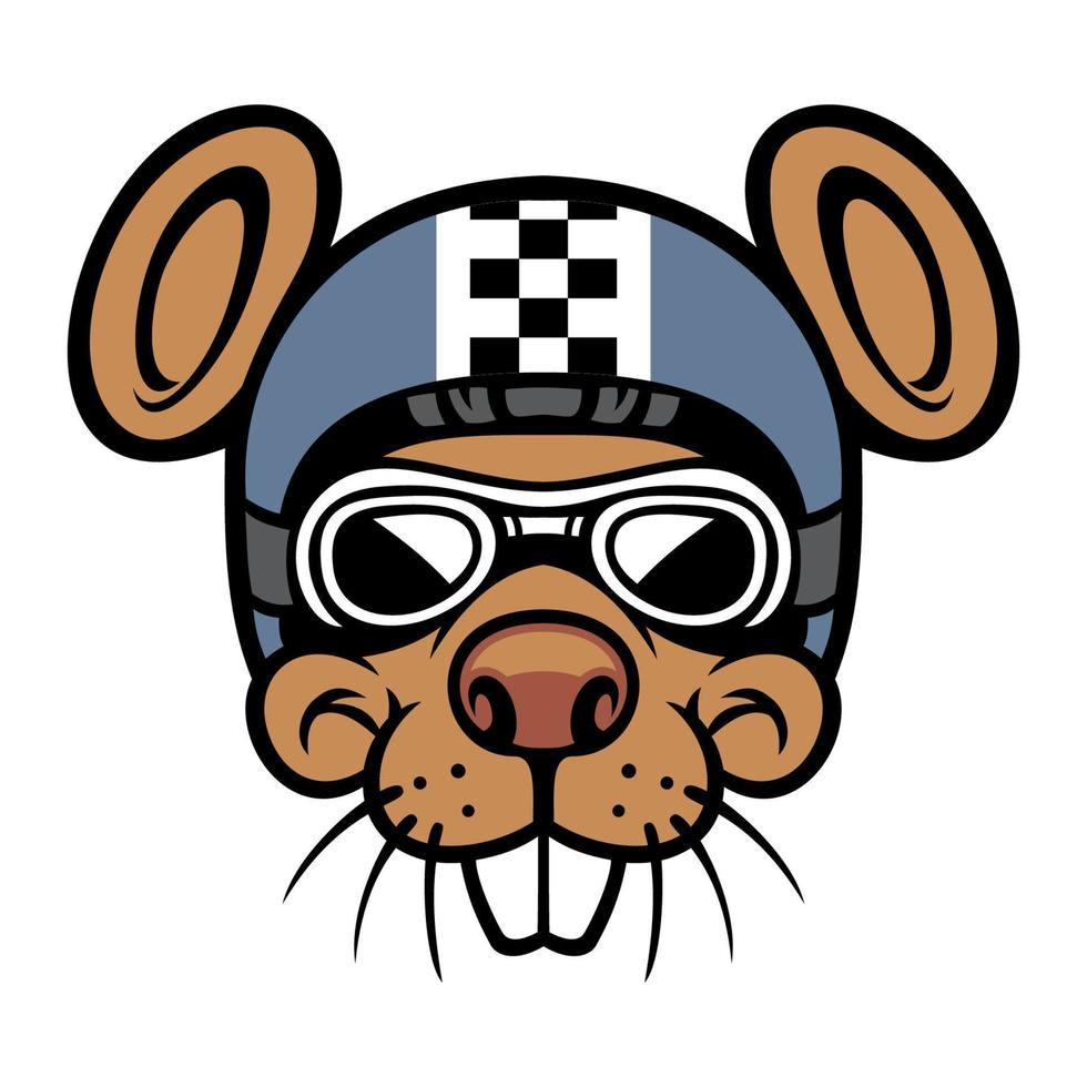 mouse head rider mascot vector