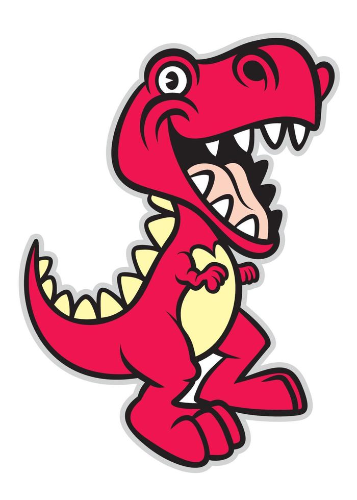 cute cartoon t-rex dinosaur vector