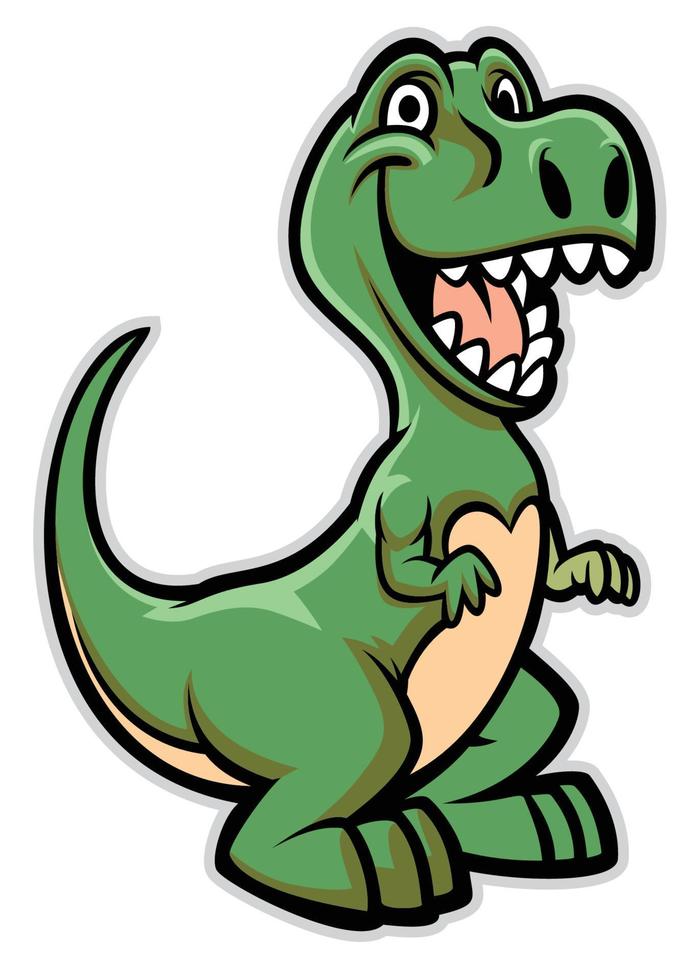 happy dinosaur cartoon vector