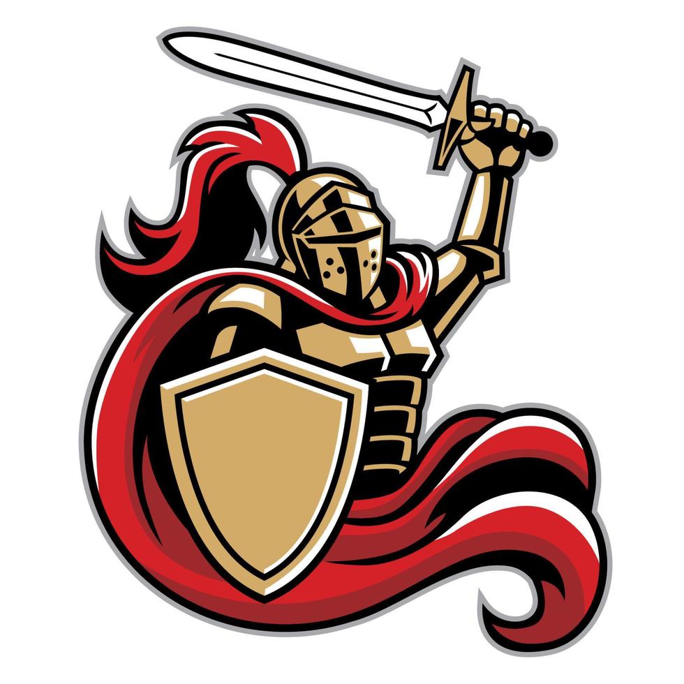 knight with shield and sword vector