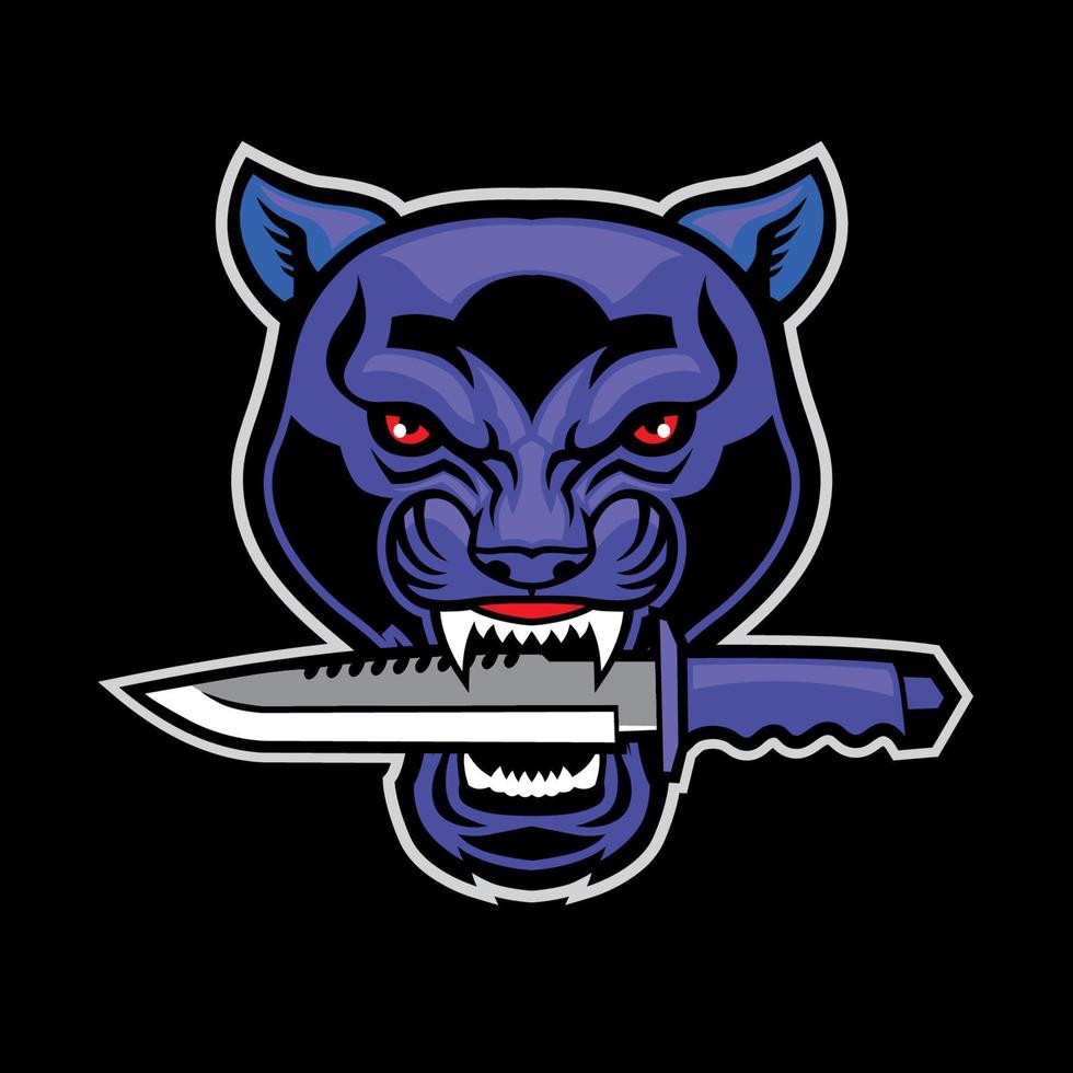 panther head bite a military blade vector