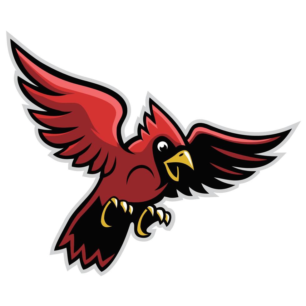 flying cardinal bird vector