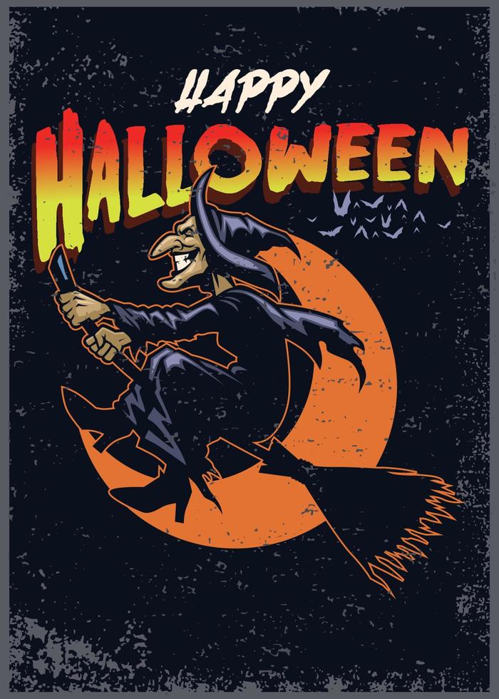 tarjeta de felicitación de halloween vector