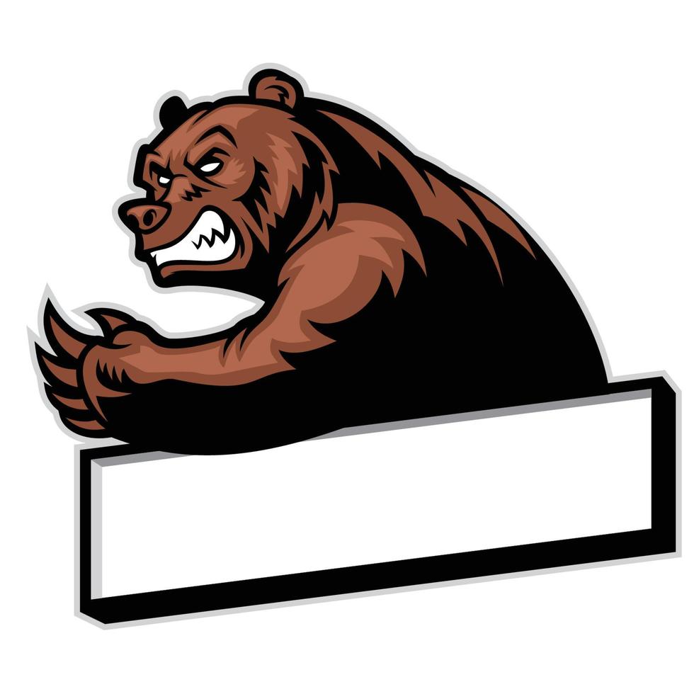 crawling bear mascot sport logo vector