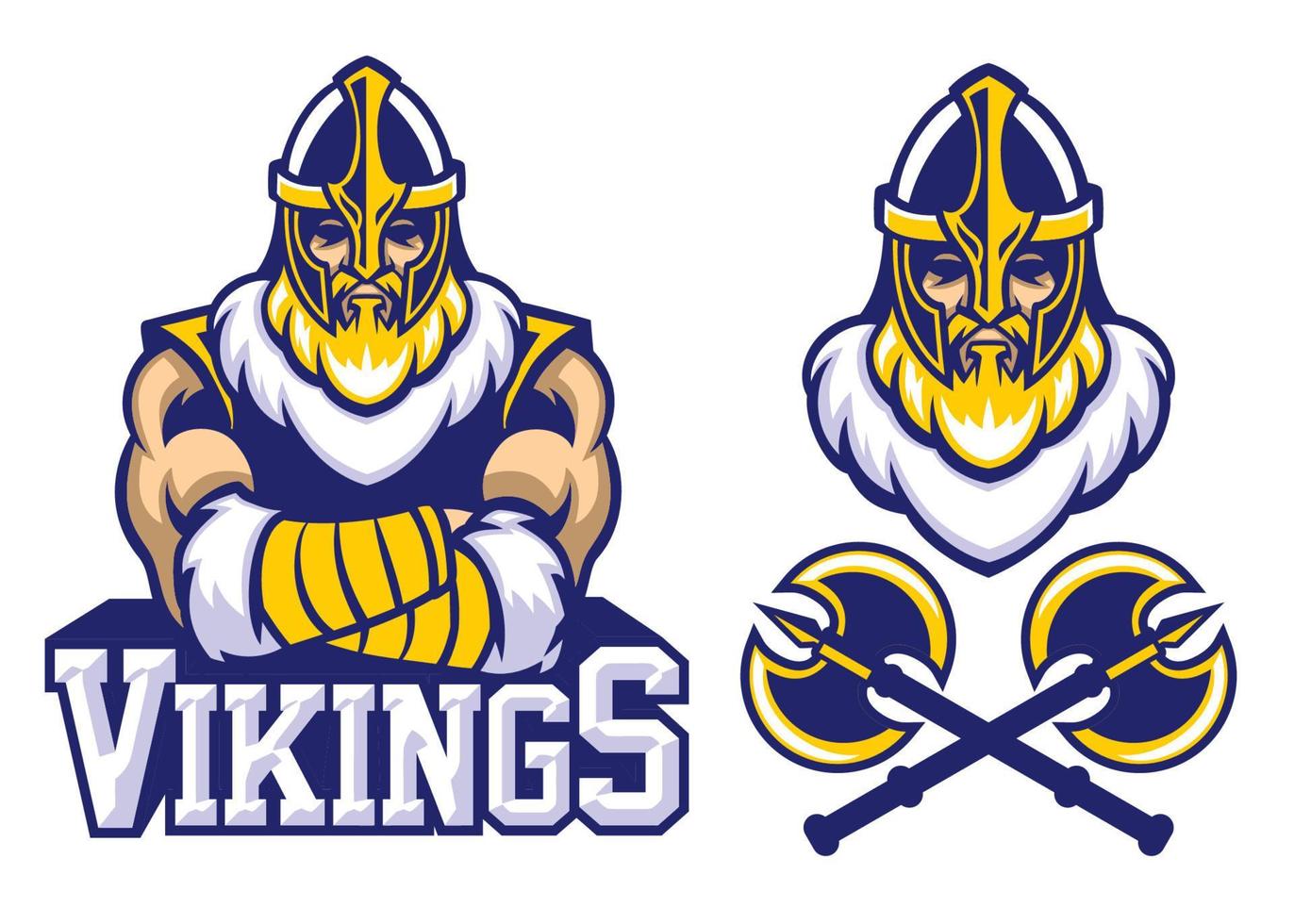 viking warrior mascot crossed arm pose vector