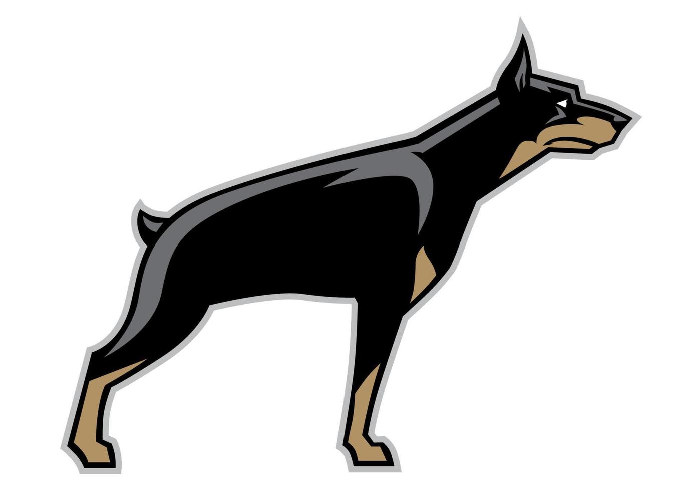 doberman dog mascot vector