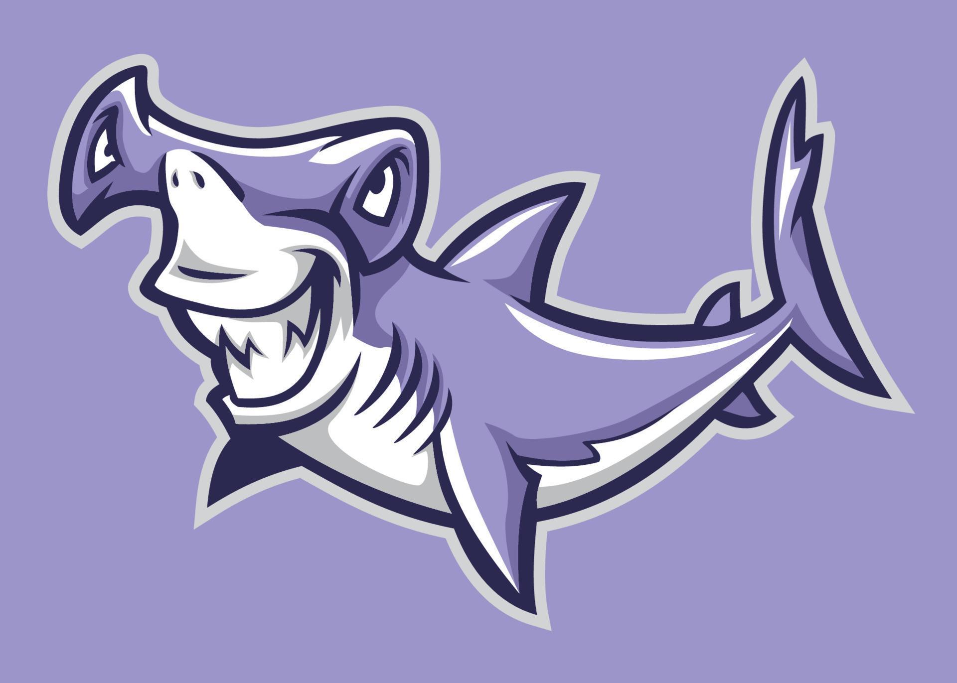 hammerhead shark cartoon style 20630565 Vector Art at Vecteezy