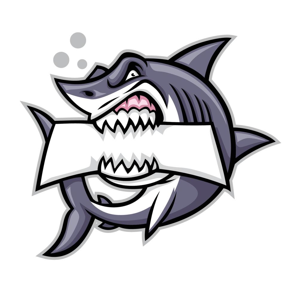 shark bite a blank sign vector