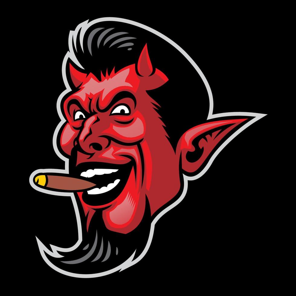 devil head mascot logo style vector