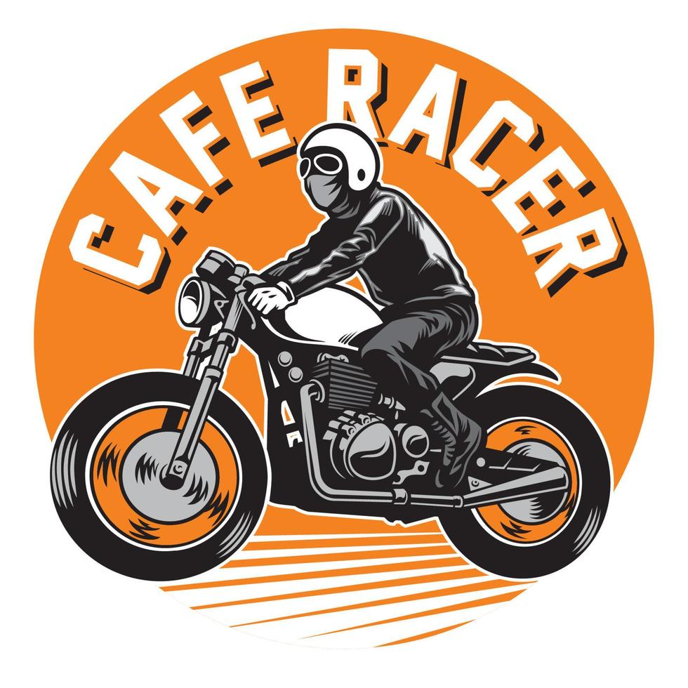 café corredor motocicleta Insignia vector
