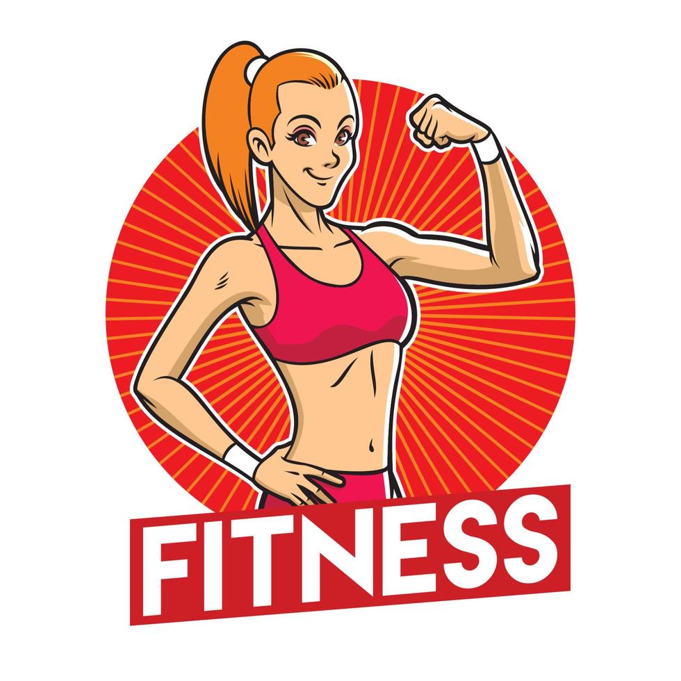 girl gym mascot vector