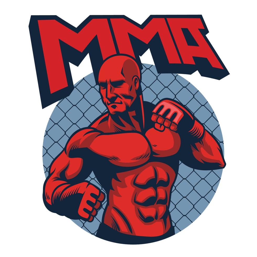 muscle fighter man vector