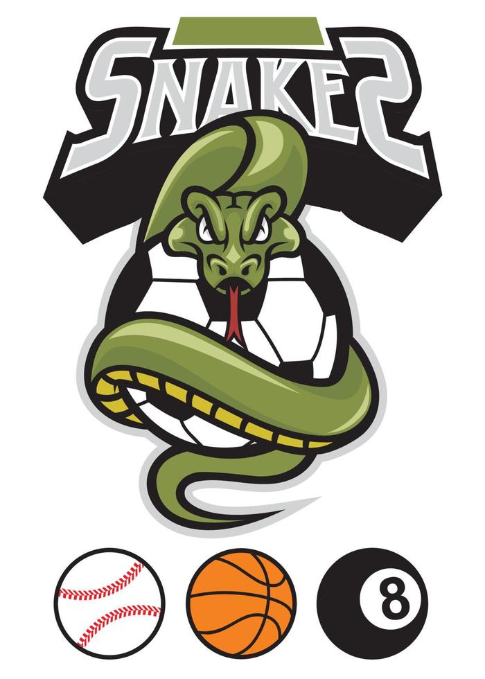 snake grip various sport balls vector