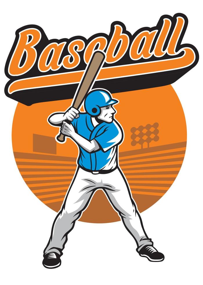 baseball player stand and ready to hit vector