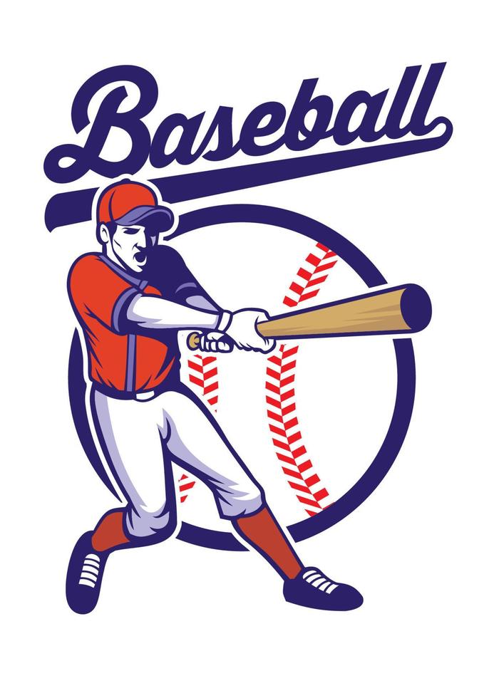 baseball player hitting the ball vector