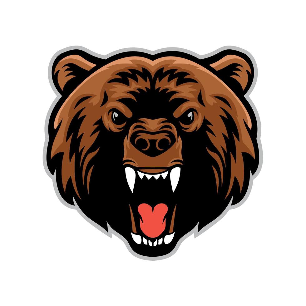 angry bear head vector