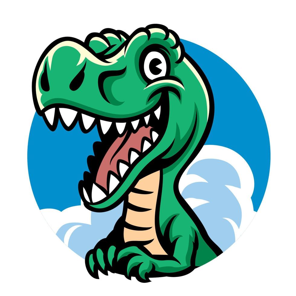 cheerful cute dino vector