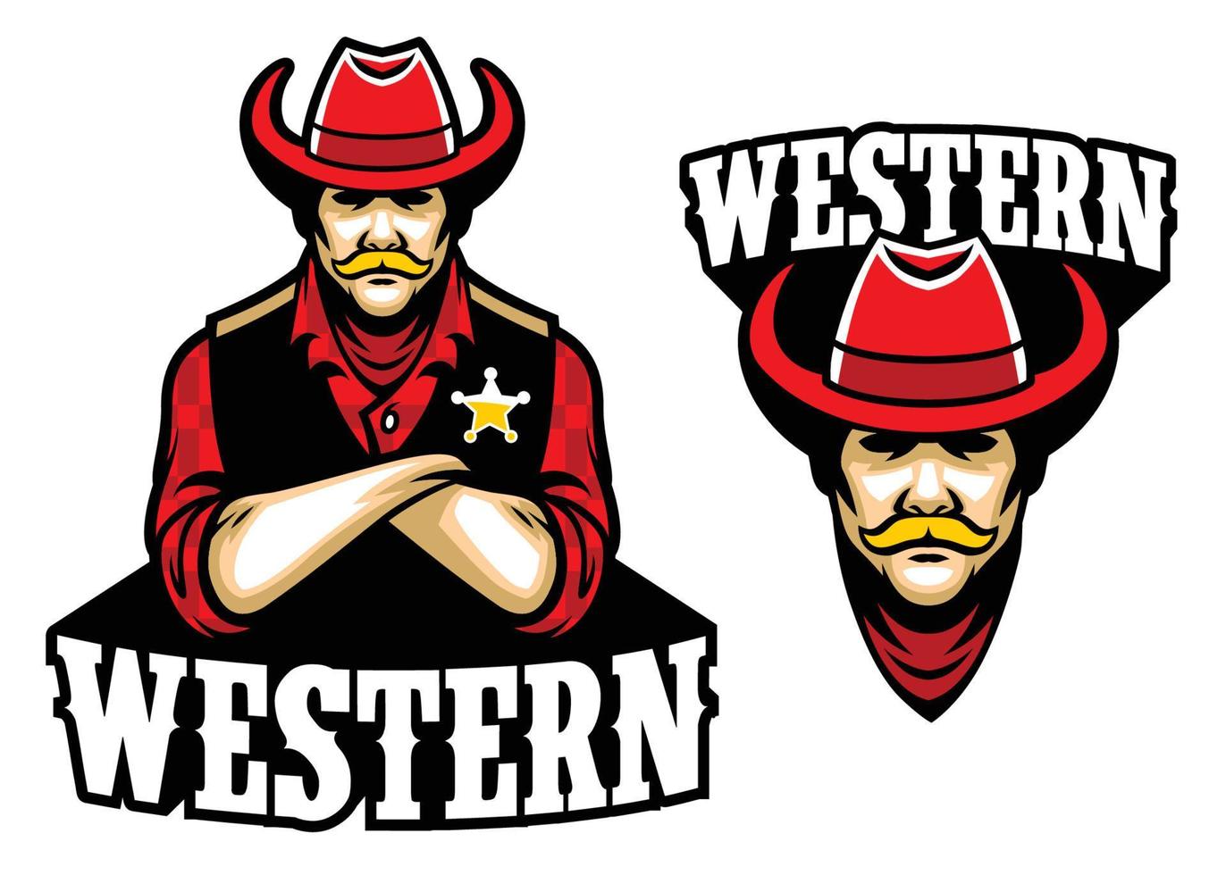 sheriff crossed arm mascot vector