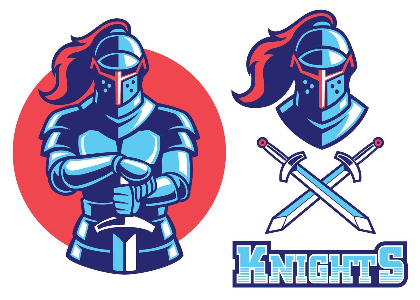 knight armor mascot vector