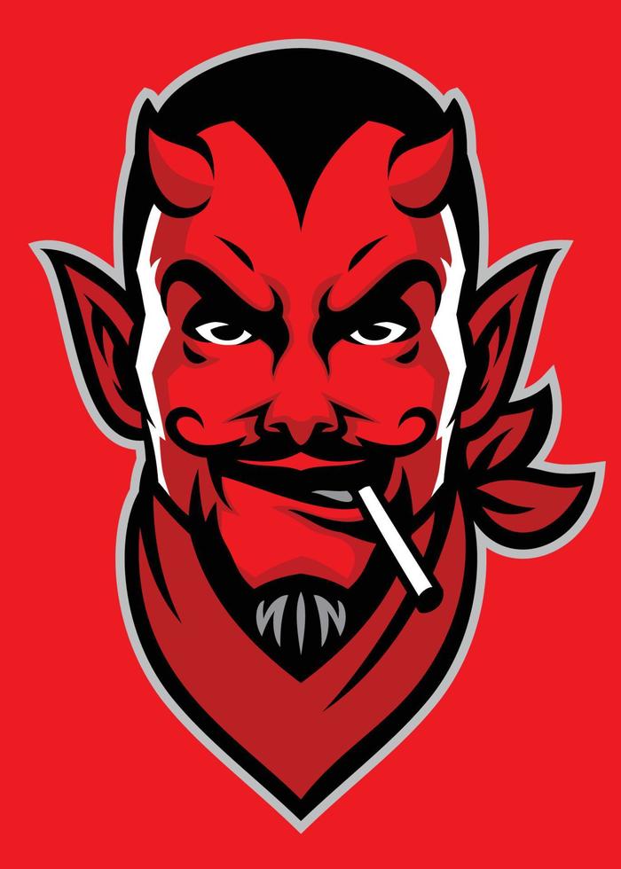 devil rider head mascot vector