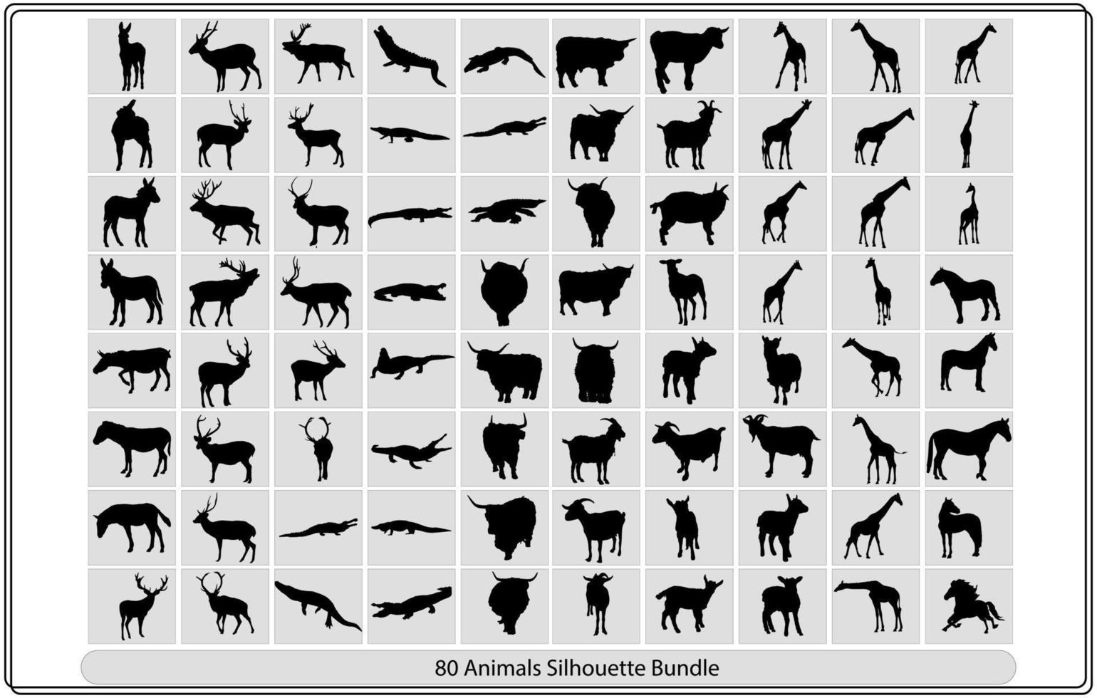 animal siluetas haz coleccion vector