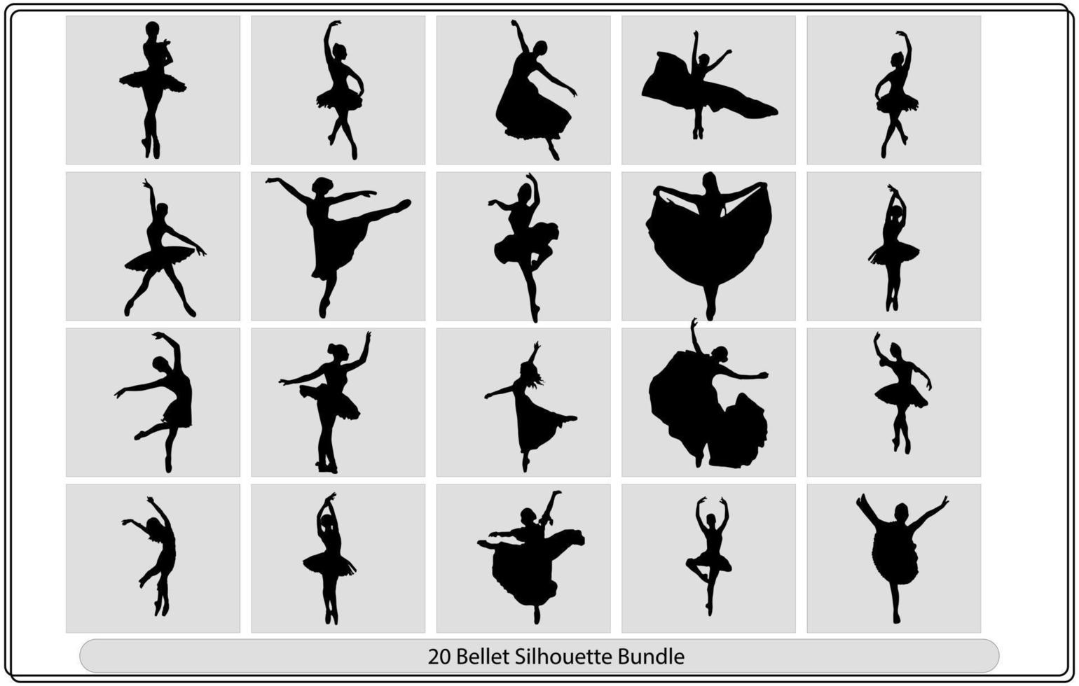 Black silhouettes of Bellet Bundle vector