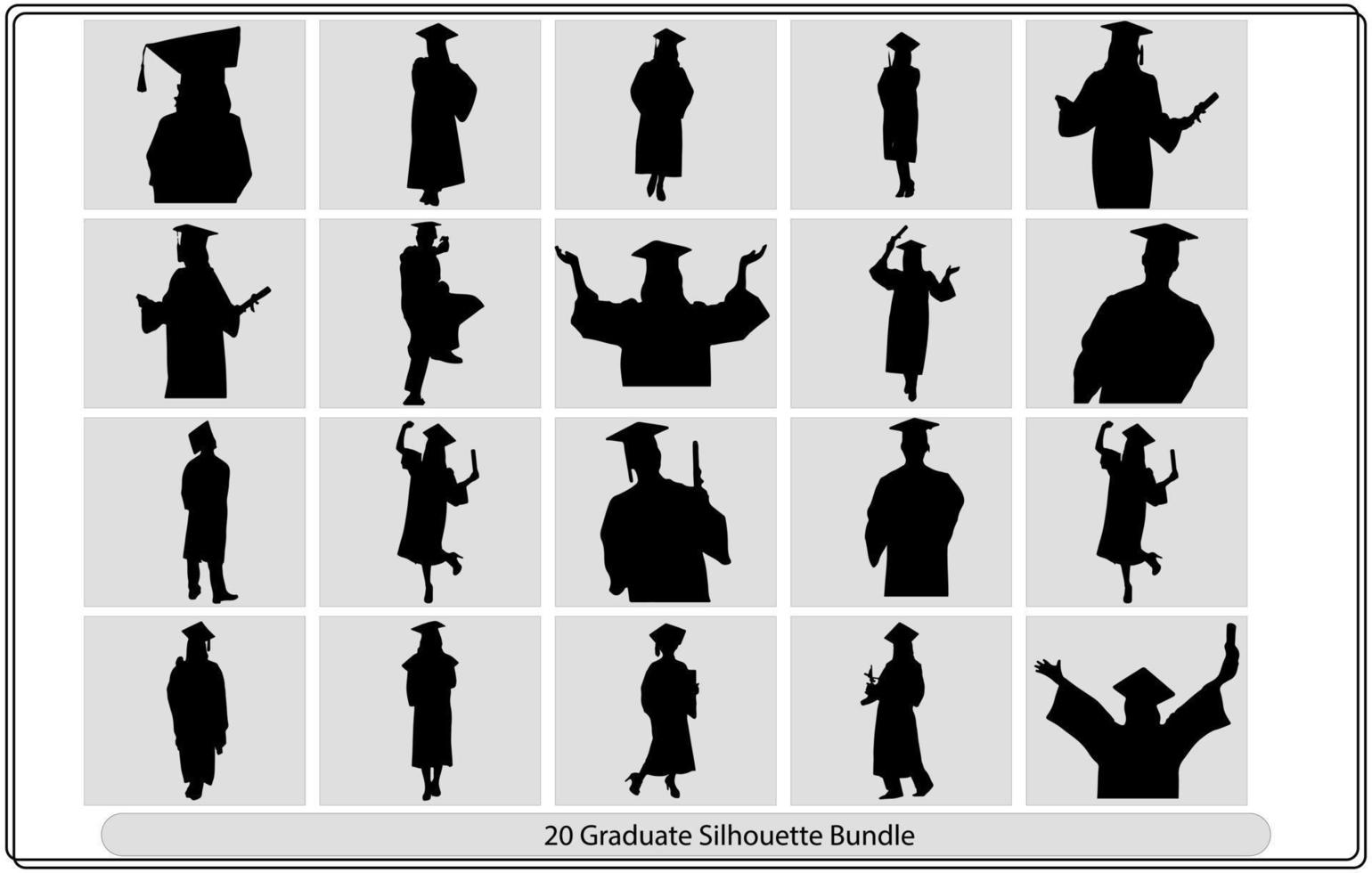 Graduates Celebrating silhouettes in different poses vector