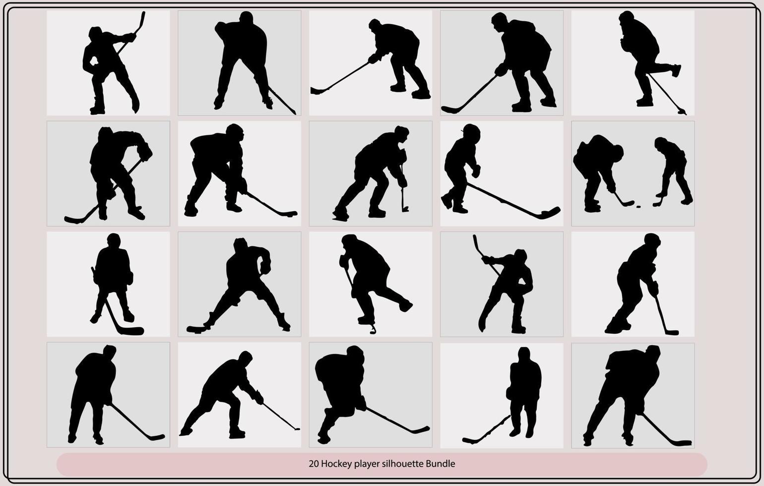 Hockey players silhouettes,Vector silhouettes hockey players,Ice hockey players silhouettes set vector