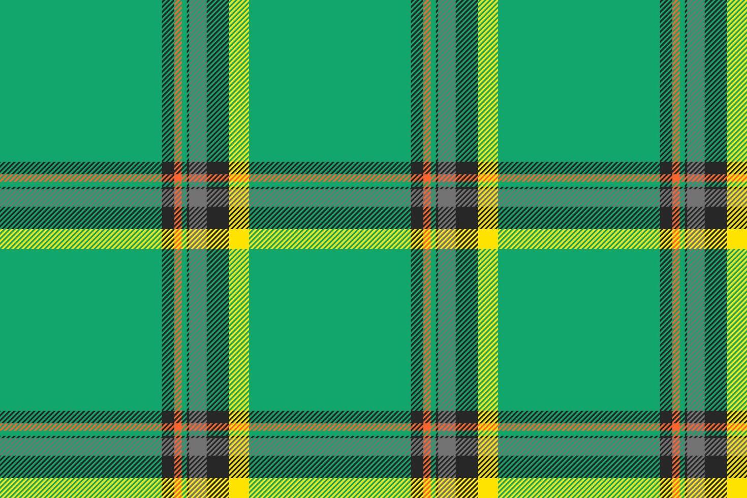 Plaid background, check seamless pattern in green. Vector fabric texture for textile print, wrapping paper, gift card or wallpaper.