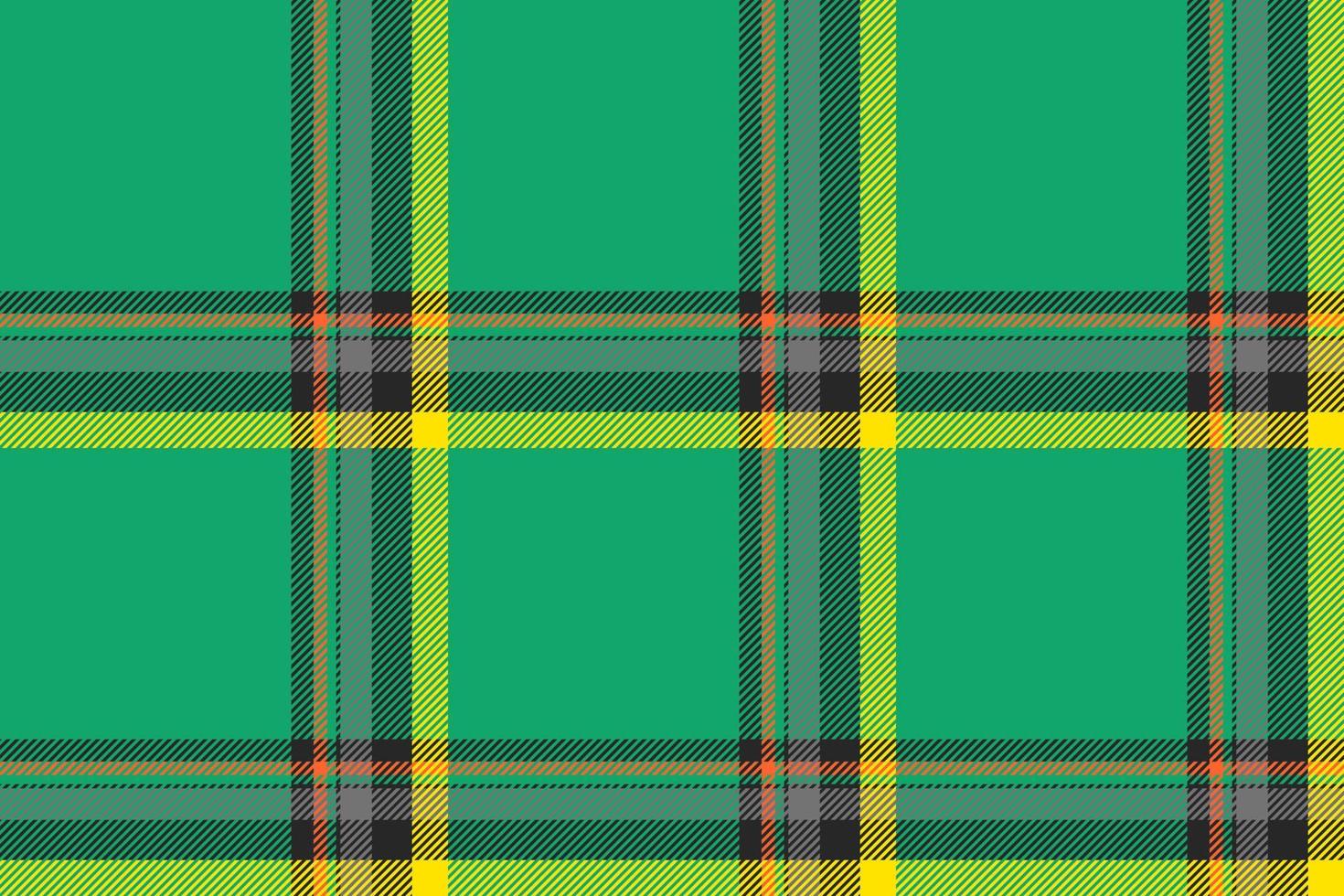 Plaid background, check seamless pattern in green. Vector fabric texture for textile print, wrapping paper, gift card or wallpaper.