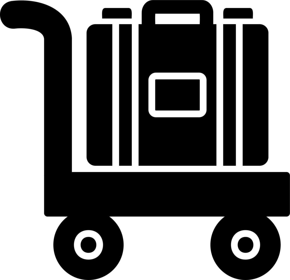 Luggage Cart Vector Icon