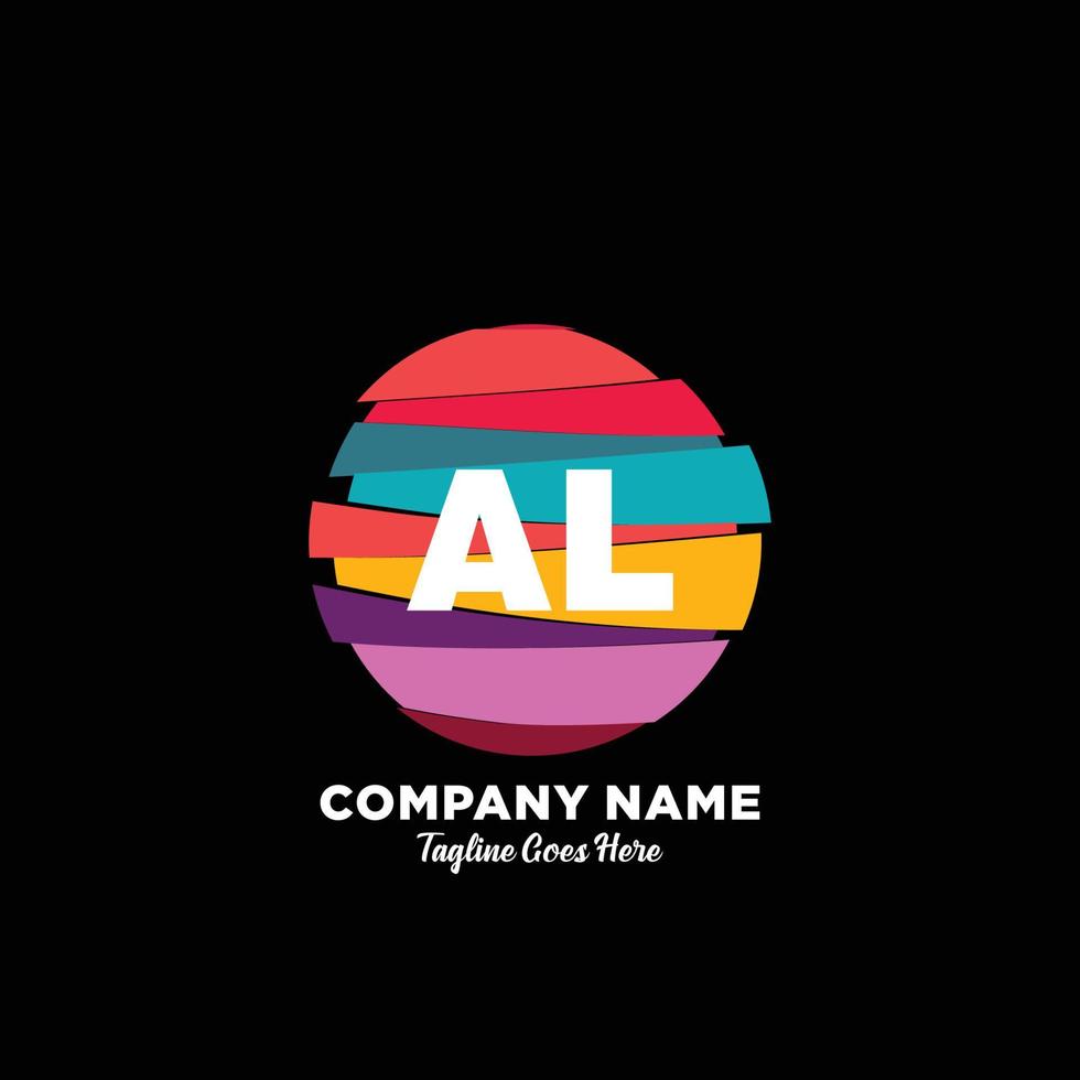 AL initial logo With Colorful template vector. vector