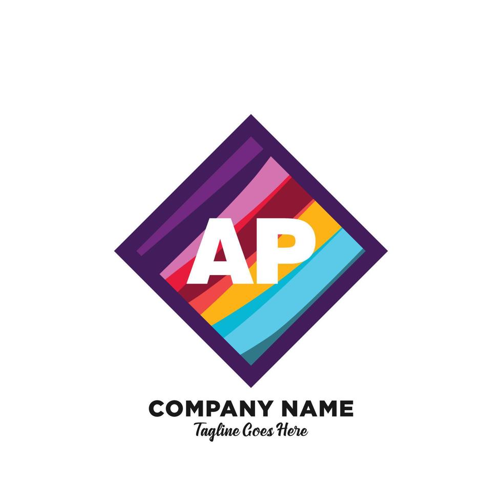 AP initial logo With Colorful template vector. vector