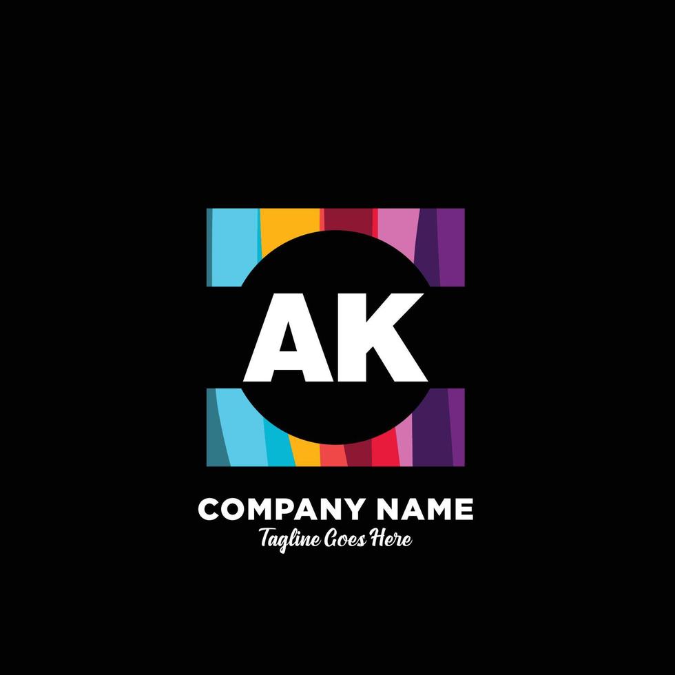 AK initial logo With Colorful template vector. vector