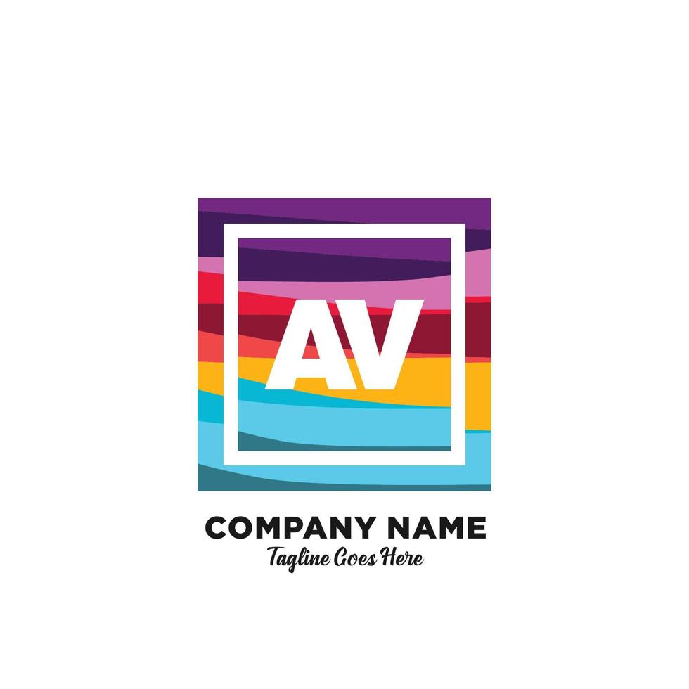 AV initial logo With Colorful template vector. vector