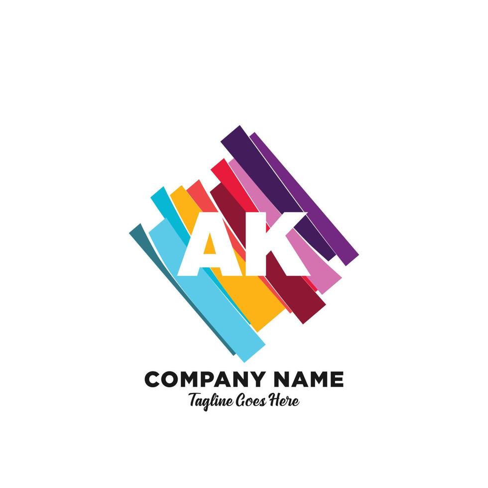 AK initial logo With Colorful template vector. vector