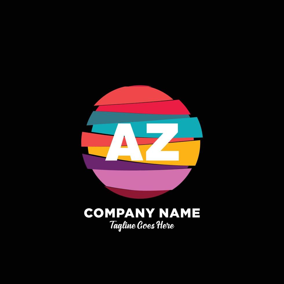 AZ initial logo With Colorful template vector. vector