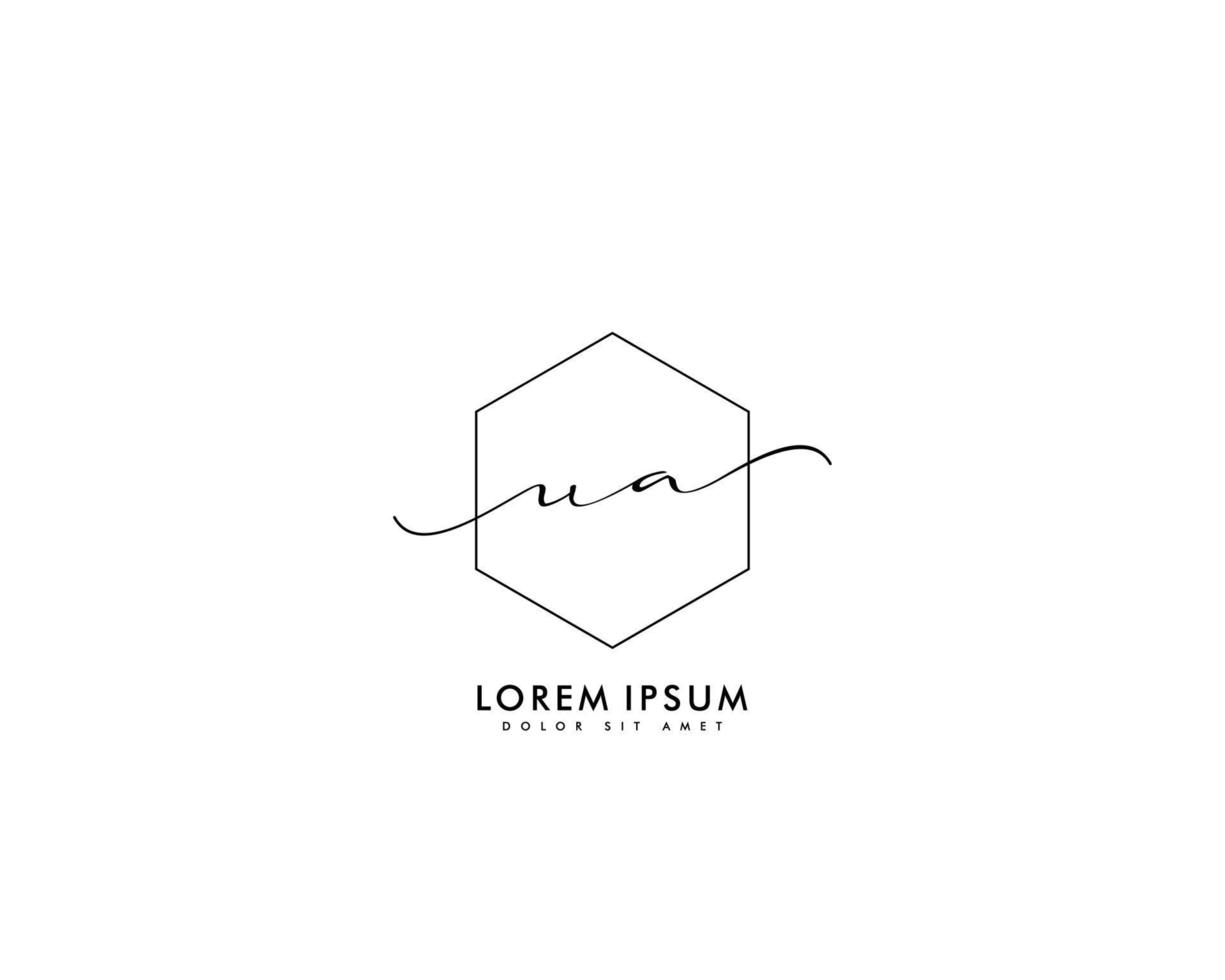 Initial letter UA Feminine logo beauty monogram and elegant logo design, handwriting logo of initial signature, wedding, fashion, floral and botanical with creative template vector