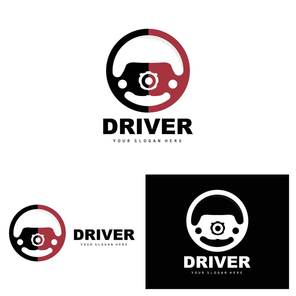 Car Steering Logo, Driver Vector, Transport Vehicle Design, Repair, Maintenance, Car Garage vector